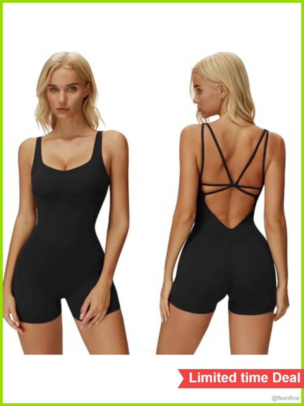 Women's Sleeveless Jumpsuit Romper Cross Back Removable Pads Workout